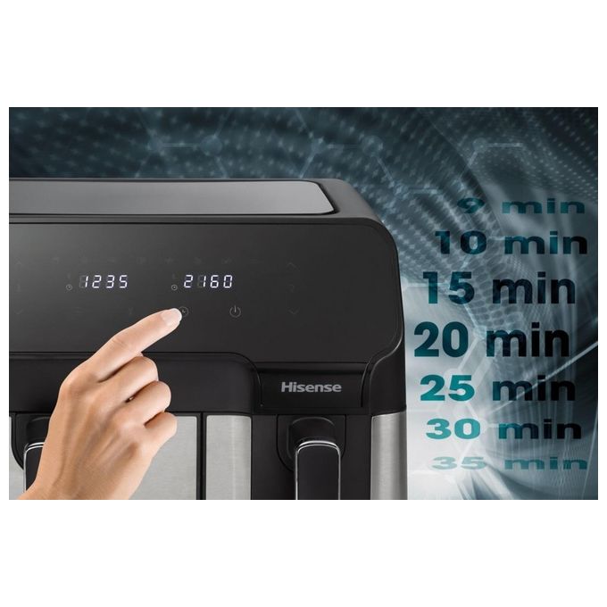 Hisense 741572 Friggitrice ad aria 8,6 L 1700 W 8 Programmi Display LED Touch colore Nero