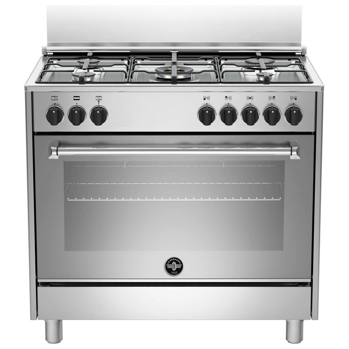 La Germania serie Americana AMN965EXV-24 Cucina libera installazione a Gas 90 cm 5 fuochi con Forno Elettrico Multifunzione 104 Litri Classe A Acciaio Inossidabile