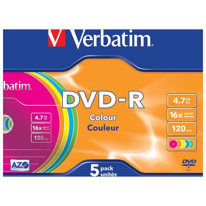 Verbatim Dvd-r 4.7gb 16x Azo Slim Case 5pz