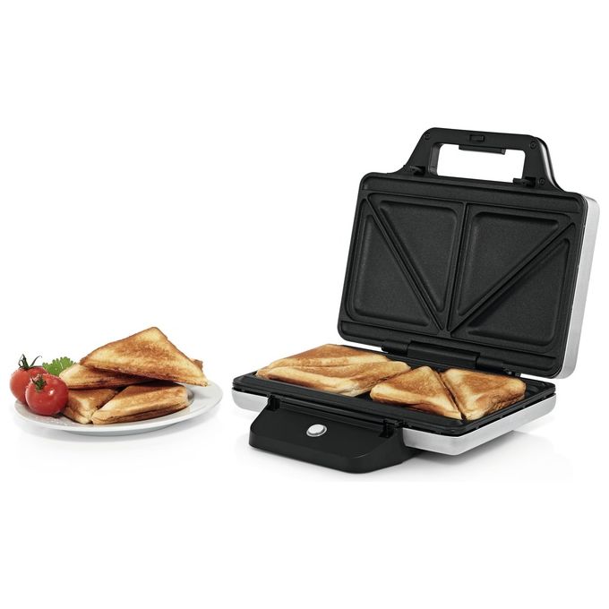 WMF 415150011 Lono Sandwich Toaster 800 W Capacita' 2 Toast Rivestimento Antiaderente Colore Argento