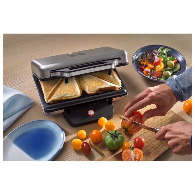 WMF 415150011 Lono Sandwich Toaster 800 W Capacita' 2 Toast Rivestimento Antiaderente Colore Argento