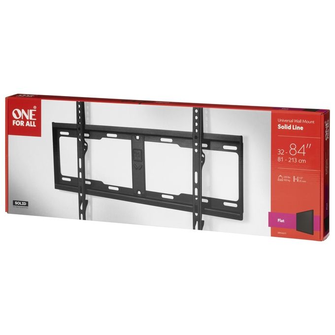One For All WM4611 Supporto TV a Muro Fisso 32'' 84'' VESA 600x400 Peso Max 100 Kg colore Nero