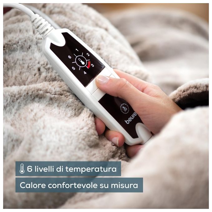 Beurer 43105 HD 150 XXL Nordic Termocoperta Elettrica 150 W 6 livelli temperatura 200x150 cm colore Grigio