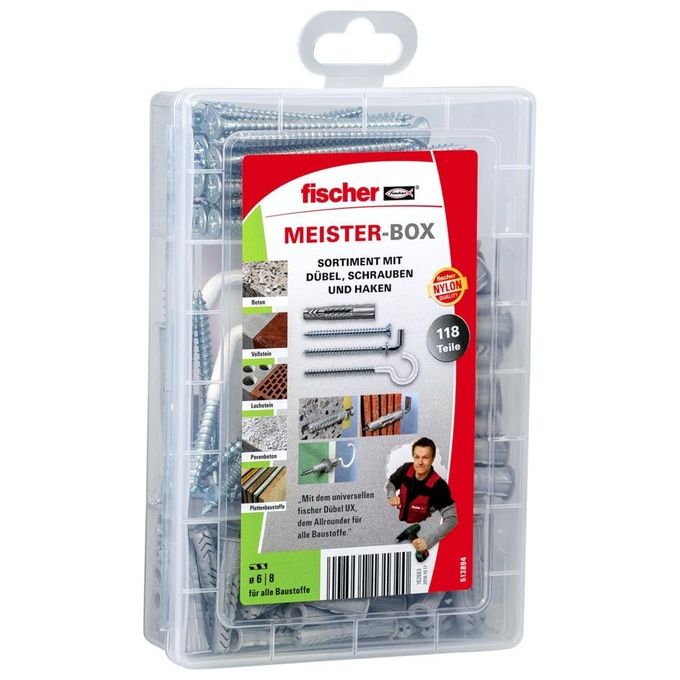 Fischer MeisterBox Confezione con Assortimento Viti e Ganci UX