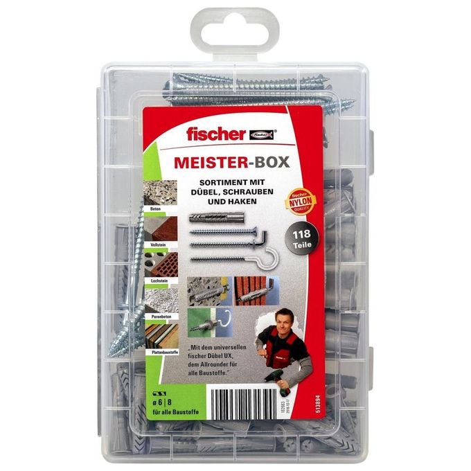 Fischer MeisterBox Confezione con Assortimento Viti e Ganci UX