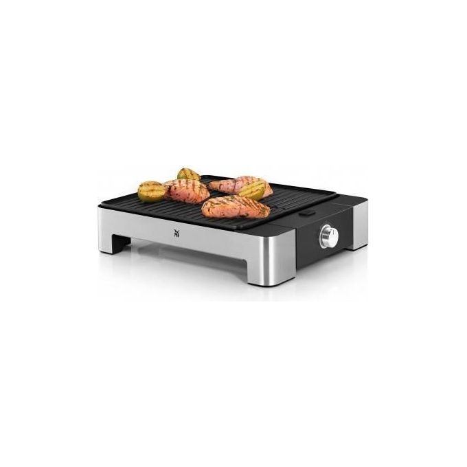 WMF 04.1519.0011 LONO Tischgrill Quadro Griglia di contatto 1250 W Piastra Antiaderente Rimovibile colore Nero Cromo