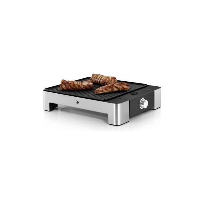 WMF 04.1519.0011 LONO Tischgrill Quadro Griglia di contatto 1250 W Piastra Antiaderente Rimovibile colore Nero Cromo