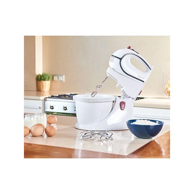 Taurus 913525000 Giro Complet Sbattitore con Base 500 W 5 Velocita' Ciotola Rotante 2,5 L colore Bianco