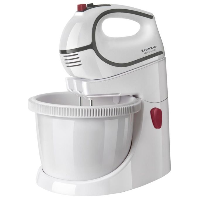 Taurus 913525000 Giro Complet Sbattitore con Base 500 W 5 Velocita' Ciotola Rotante 2,5 L colore Bianco