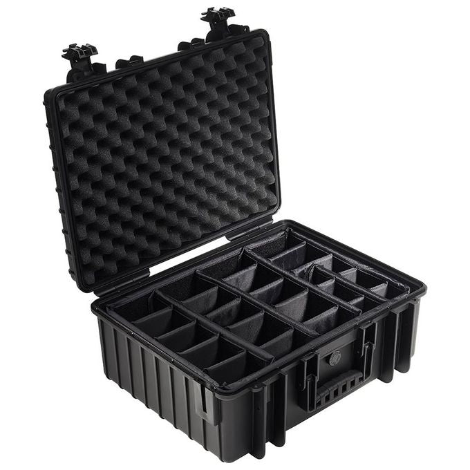BandW International Type 6000 Custodia Rigida per Fotocamere da Esterni con Imbottitura e Divisori Nero
