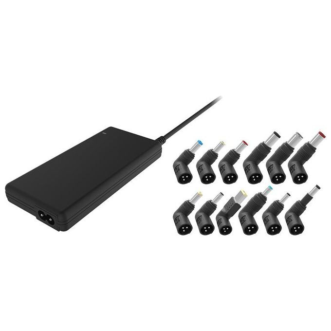Itek Alimentatore Universale Slim per Notebook 90W con 12 Connettori Porta Usb 5V1A 100-240VAC 9.5-24VDC