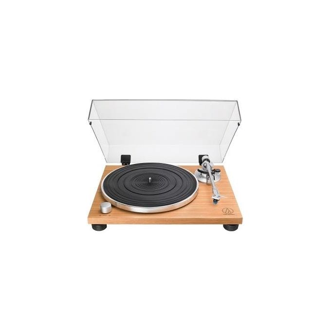 Audio-Technica ATLPW30TK Giradischi Manuale a Trasmissione a Cinghia con Preamplificatore Phono Integrato e Braccio Dritto in Alluminio colore Legno