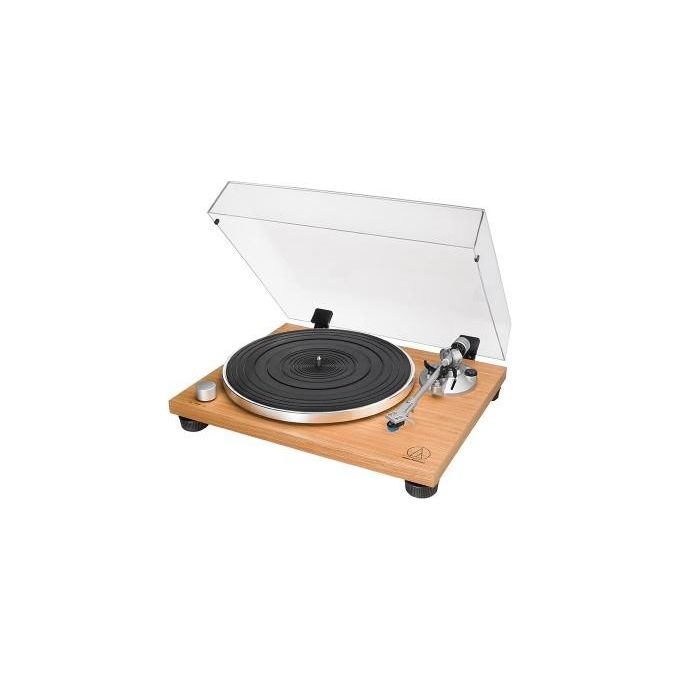 Audio-Technica ATLPW30TK Giradischi Manuale a Trasmissione a Cinghia con Preamplificatore Phono Integrato e Braccio Dritto in Alluminio colore Legno