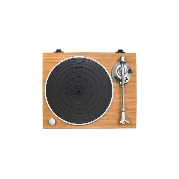 Audio-Technica ATLPW30TK Giradischi Manuale a Trasmissione a Cinghia con Preamplificatore Phono Integrato e Braccio Dritto in Alluminio colore Legno