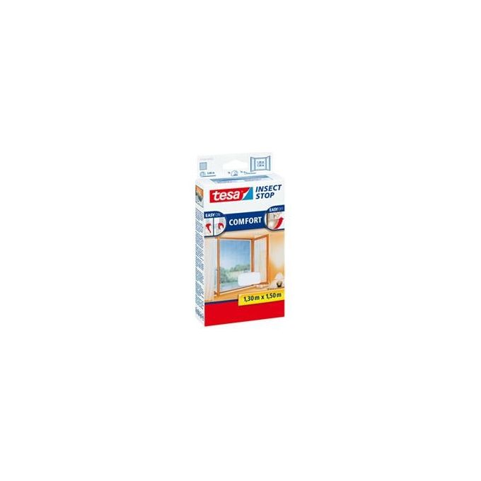 Tesa 55388-00020-00 INSECT STOP COMFORT Zanzariera per Finestra in Fibra di Vetro 130x150 cm colore Bianco