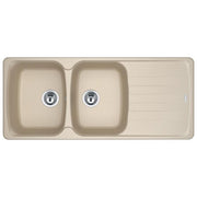 Franke Antea AZG 621 Lavello Fragranite da Incasso Gocciolatoio Reversibile 2 Vasche Avena 116x50cm 114.0490.256