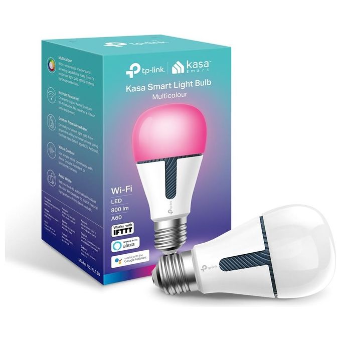 TP-Link KL130 Lampadina Wi-Fi Multicolore E27 10W Funziona con Amazon Alexa Google Home e IFTTT Temperatura Colore 2700-9000K