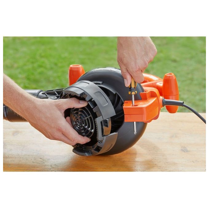 Black+Decker Aspiratore e Soffiatore Elettrico 3 in 1 2600W Beblv260-Qs per Macchine da Giardino e Soffiatori