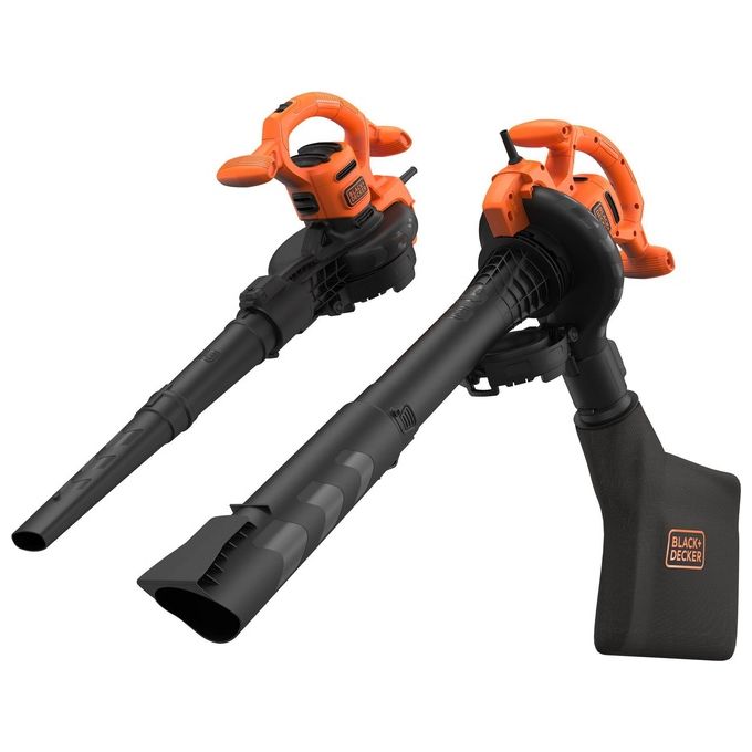 Black+Decker Aspiratore e Soffiatore Elettrico 3 in 1 2600W Beblv260-Qs per Macchine da Giardino e Soffiatori