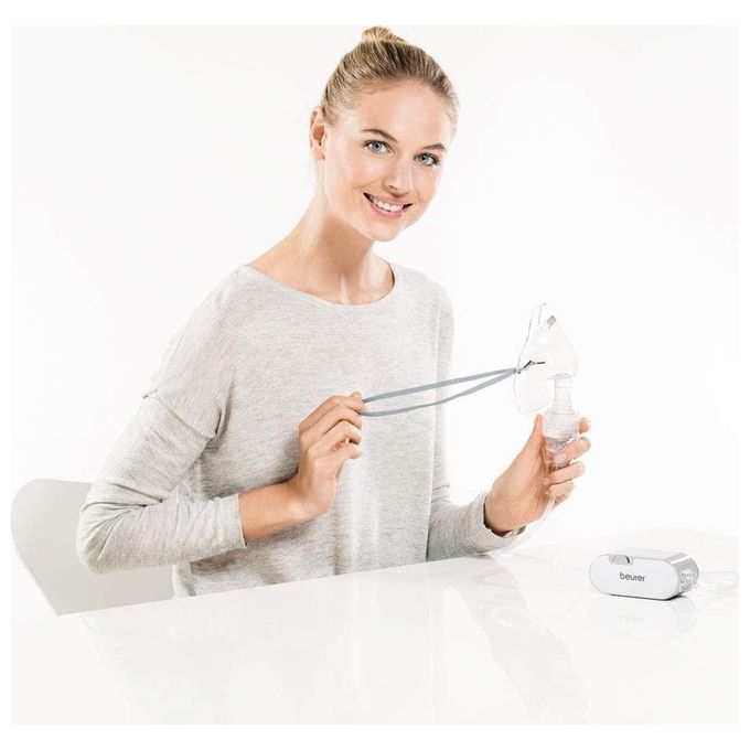 Beurer IH 58 Aerosol a Microcompressore 0,25 ml-min uso Adulto e Pediatrico accessori inclusi alimentazione a rete colore Bianco