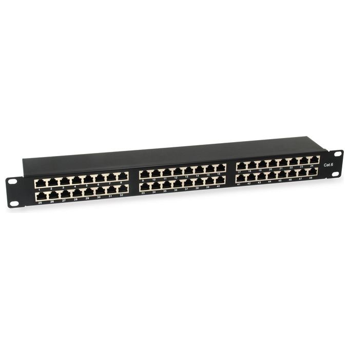 Equip 326449 Pannello Patch 48 Porte RJ45 CAT6 19'' 1U colore Nero