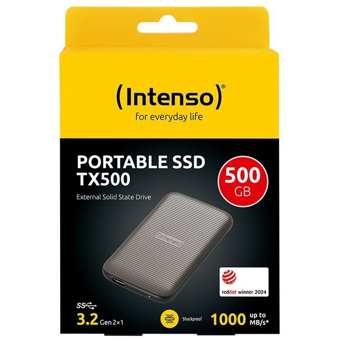 Intenso 3827450 TX500 SSD Esterno 500 GB USB 3.2 Gen 2 1000 MB-s colore Marrone