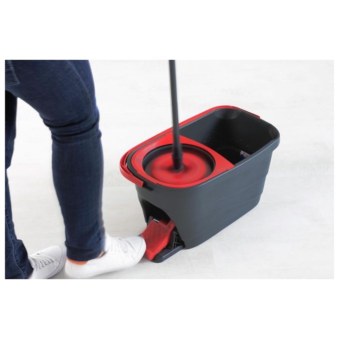 Vileda Sistema Lavapavimenti Turbo Smart con Strizzatura a Pedale Nero-Rosso