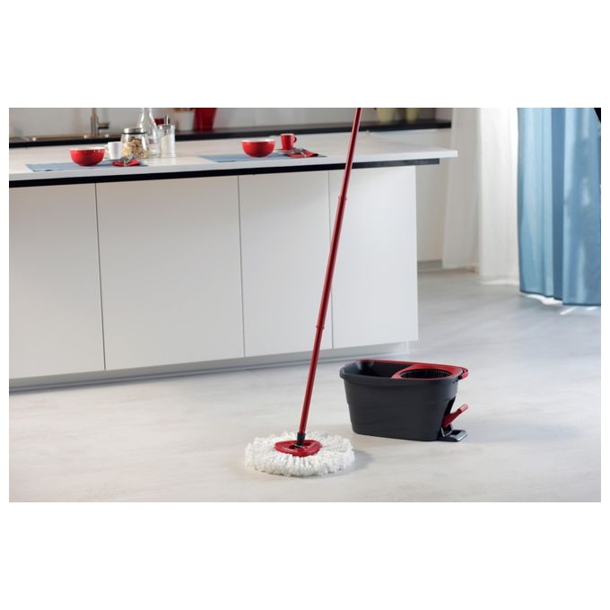 Vileda Sistema Lavapavimenti Turbo Smart con Strizzatura a Pedale Nero-Rosso