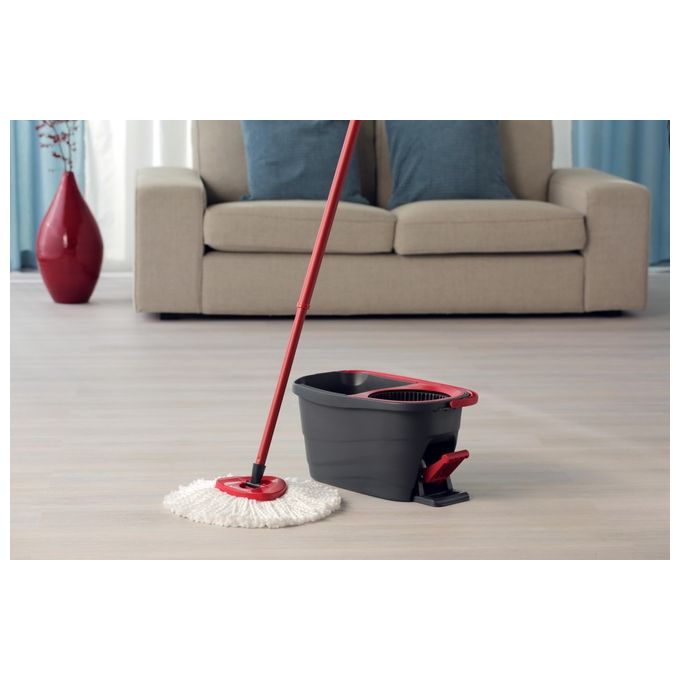 Vileda Sistema Lavapavimenti Turbo Smart con Strizzatura a Pedale Nero-Rosso