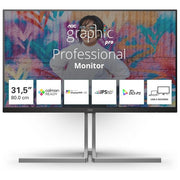 AOC U32U3CV U3 Monitor PC 31.5'' 4K UHD Nano IPS 3840x2160 4ms USB-C Hub 96W VESA Adaptive Sync colore Nero