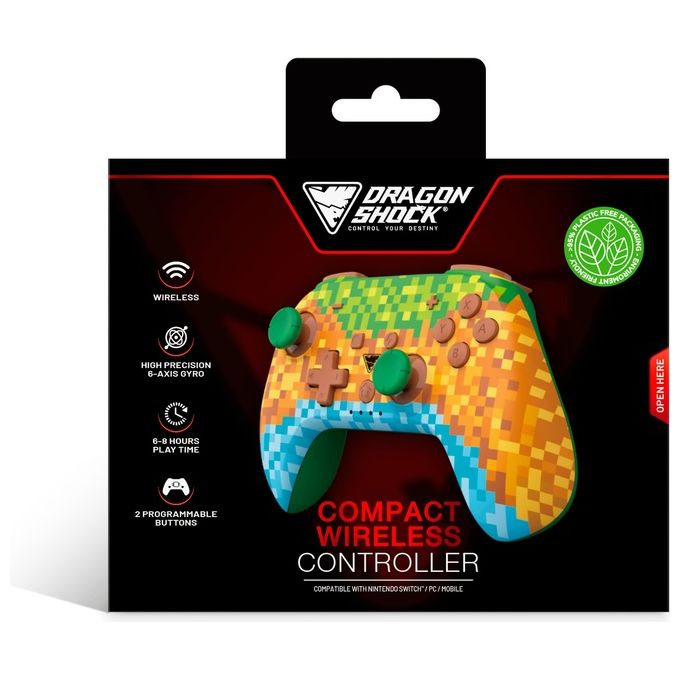 Dragonshock DSCNSW-MC PopTop Cube Gamepad Wireless Bluetooth per Nintendo Switch 19 tasti Giroscopio colore Multicolore