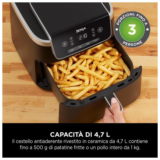 Ninja AF140EU Friggitrice ad aria 4,7 L 1750 W 4 programmi display LCD colore Nero