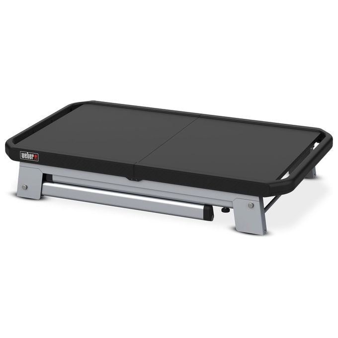 Weber 3400154 Tavolo Universale per Barbecue Pieghevole Regolabile in Altezza compatibile serie Q Slate Lumin Pulse colore Grigio Nero
