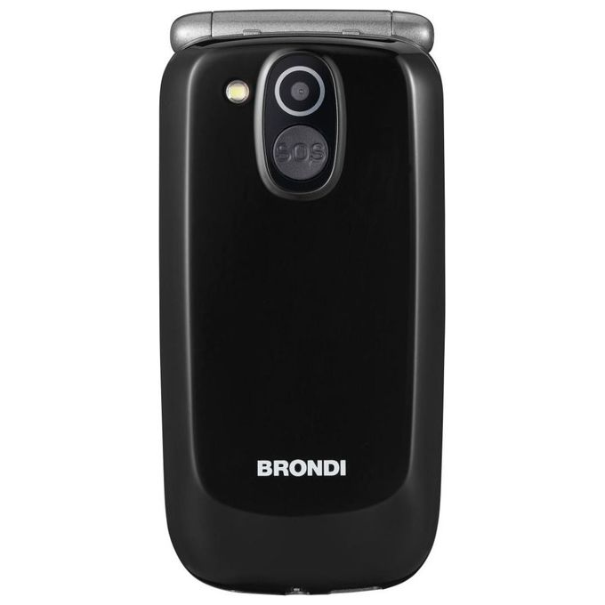 Brondi B0D7J5GC71 Amico Leale Telefono Cellulare per Anziani Dual SIM Display 2.4'' Tasto SOS Bluetooth colore Nero Metal
