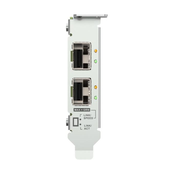 QNAP QXG-25G2SF-E810 Scheda di Rete Interna 25 Gbps PCI Express 4.0 SFP28 2 Porte Fibra colore Verde