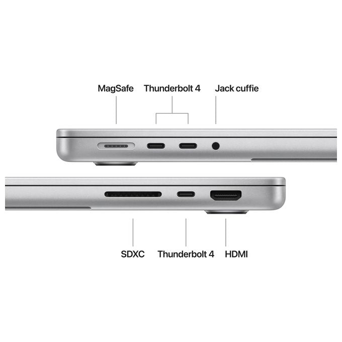 Apple macbook pro 14 pollici m4 16gb ram 1tb ssd argento computer portatile