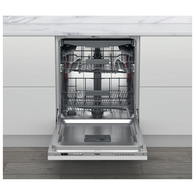 Whirlpool WIC3C33F Lavastoviglie da Incasso 14 coperti Classe D 43 dB 8 programmi 6° Senso NaturalDry (82x60x55 cm) colore Argento
