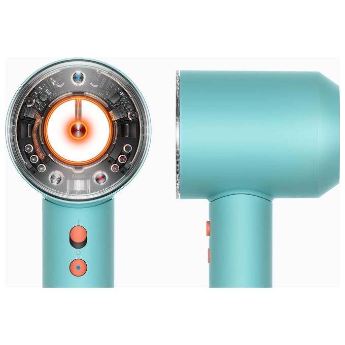 Dyson 515276-01 Supersonic Nural Asciugacapelli 1600W Motore V9 3 Velocita' 4 Temperature con Accessori colore Blu Arancione