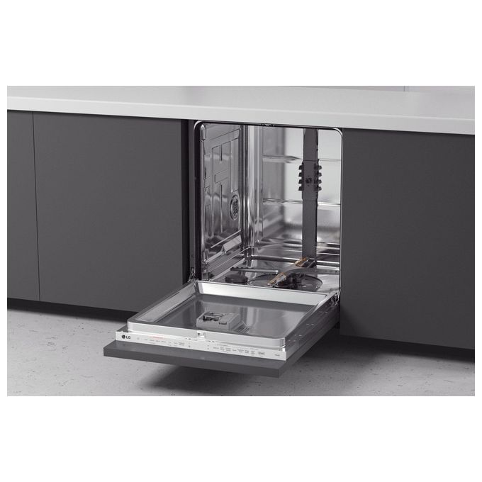 LG DB242TX Serie 2 Lavastoviglie Incasso 14 coperti Classe D QuadWash Wi-Fi EasyRack+ (55x60x82 cm) colore Noble Steel