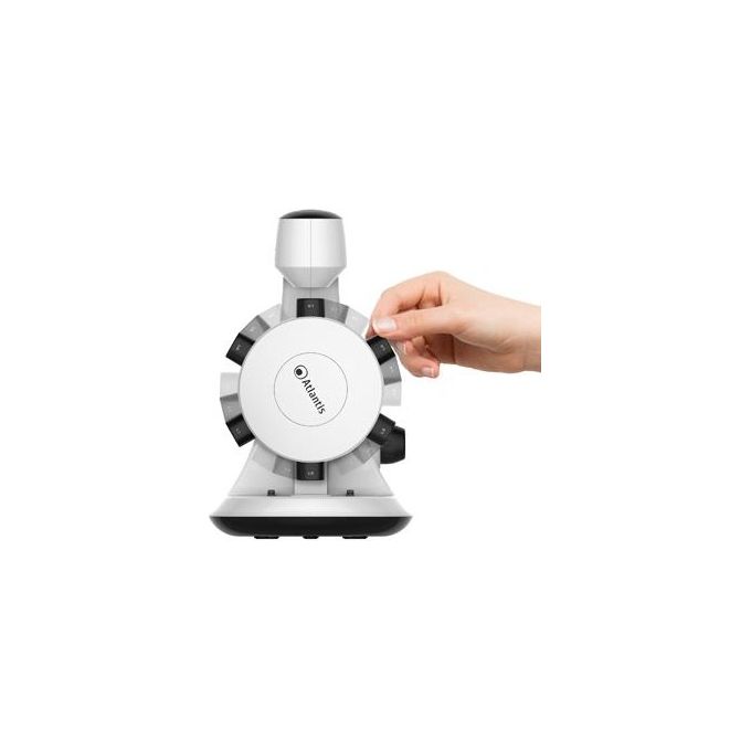 Atlantis E45-MS737 Microscopio Digitale USB Risoluzione UXGA 1600x1200 6 Torrette di Ingrandimento da 100x a 600x CMOS Illuminazione Superiore e Inferiore colore Nero