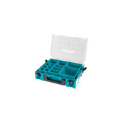 Makita 191X80-2 MAKPAC Organizer Cassetta Porta Attrezzi 13 Vaschette Rimovibili Coperchio Trasparente colore Blu