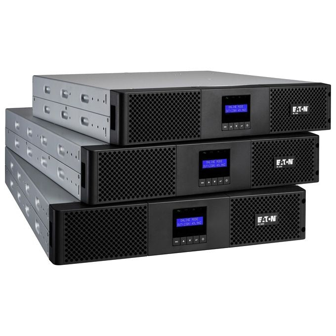 Eaton S9164775 9E1000IR Gruppo di Continuita' UPS Doppia Conversione Online 1 kVA 900 W 4 Prese AC C13 Forma d'Onda Sinusoidale Display LCD Comunicazione USB e Seriale RS-232 colore Nero