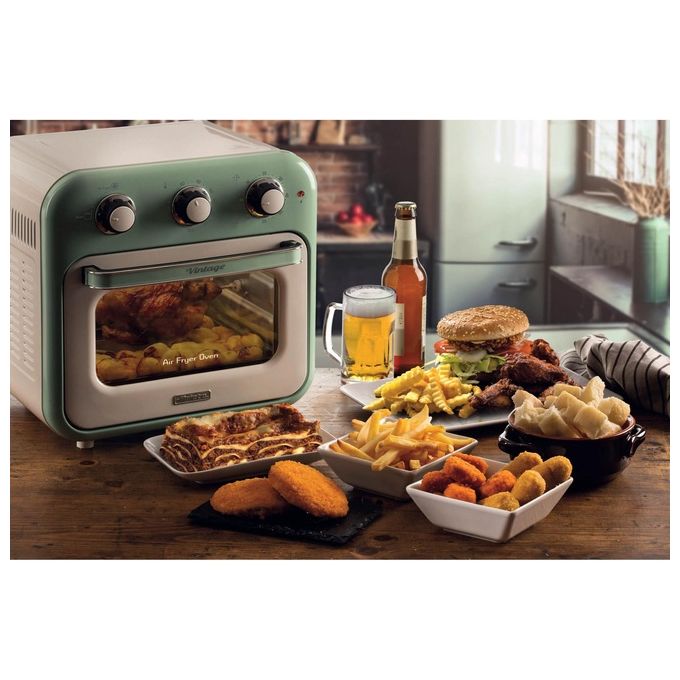 Ariete 4632 Vintage Friggitrice ad aria 2in1 16 L 1400 W Timer 60 min Temperatura 80-230°C colore Verde