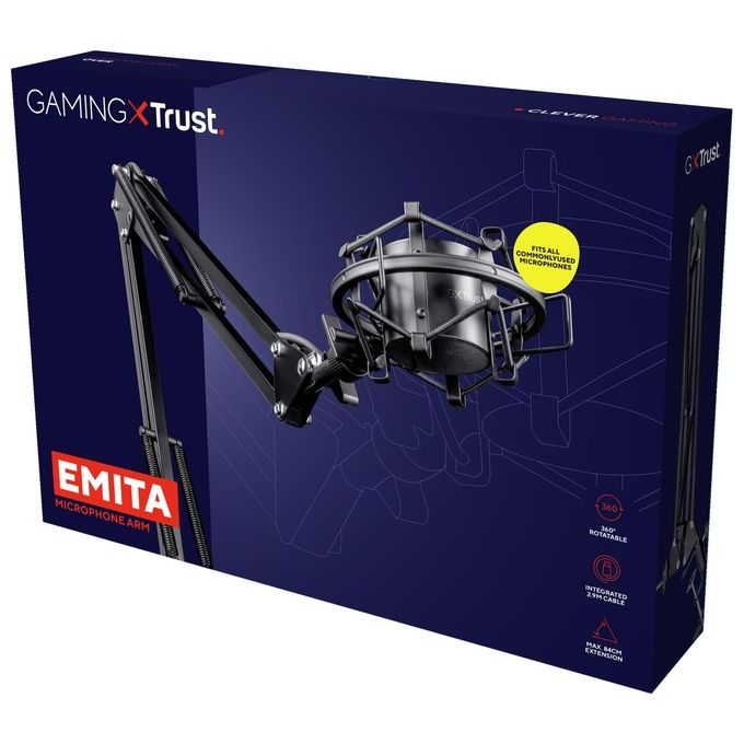Trust Gaming GXT 253 Emita Braccetto Microfono Regolabile Nero
