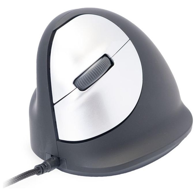R-Go Tools RGOHELELA Mouse Ergonomico Verticale per Mancini Risoluzione 2400 DPI con Software di Pausa Cavo 1,69 m colore Nero