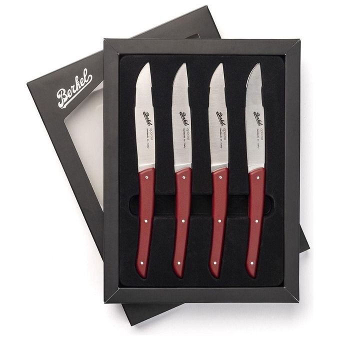 Berkel Set Coltelli da Bistecca 4 Pezzi Color Rosso