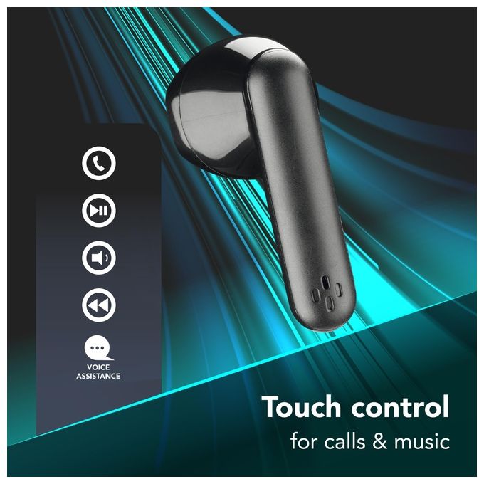 Cellularline BTSEEKPROTWSK Seek Pro Auricolari TWS Bluetooth 5.0 Ricarica Rapida 45 min Display LED 15 ore colore Nero