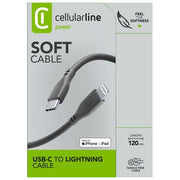 Cellular Line Cavo USB-C a Lightning Soft 120cm Nero