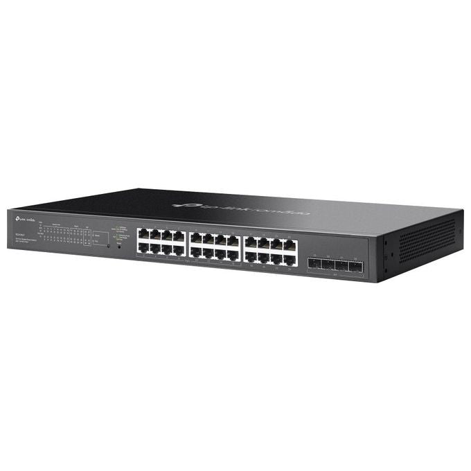 TP-Link SG2428LP Switch PoE Gigabit a 28 porte 16x PoE+ 802.3af-at 30W Budget PoE 150W Gestione Cloud Omada Design senza ventola Struttura in metallo colore Nero