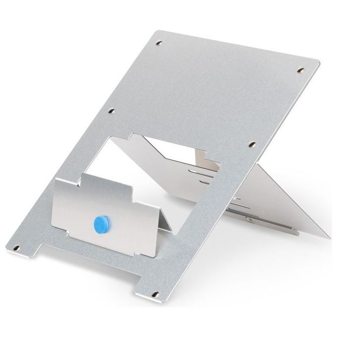 R Go Tools RGORISTSI R-Go Riser Supporto Portatile Regolabile in 5 Posizioni per Laptop e Tablet da 10 a 22 Pollici Angolo 30-57° Portata 5 Kg Materiale in Alluminio Hylite Pieghevole Ultrasottile colore Argento